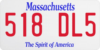 MA license plate 518DL5