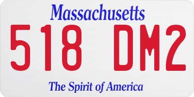 MA license plate 518DM2