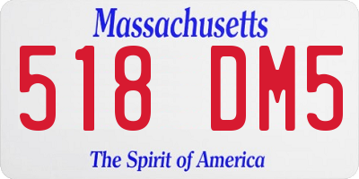 MA license plate 518DM5