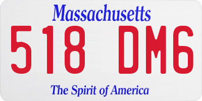 MA license plate 518DM6