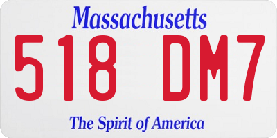 MA license plate 518DM7