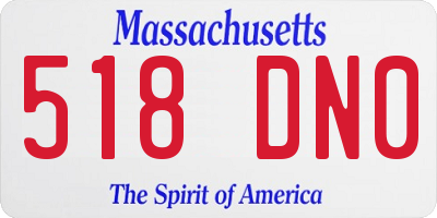MA license plate 518DN0