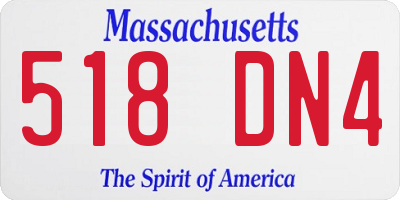 MA license plate 518DN4