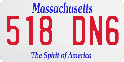 MA license plate 518DN6
