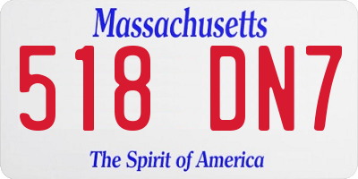 MA license plate 518DN7