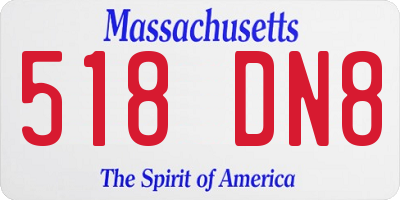 MA license plate 518DN8