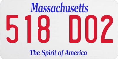 MA license plate 518DO2