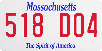 MA license plate 518DO4