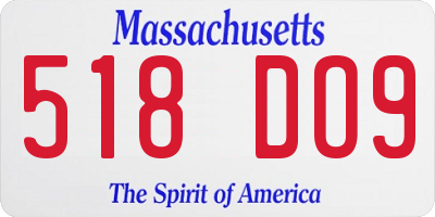 MA license plate 518DO9