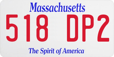 MA license plate 518DP2
