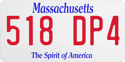 MA license plate 518DP4