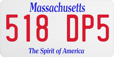 MA license plate 518DP5