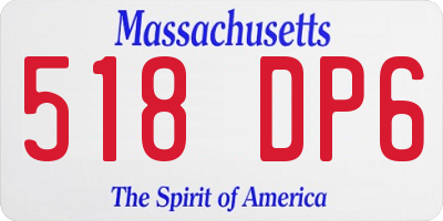 MA license plate 518DP6