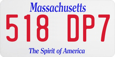 MA license plate 518DP7