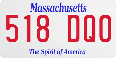 MA license plate 518DQ0