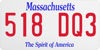 MA license plate 518DQ3