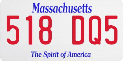 MA license plate 518DQ5