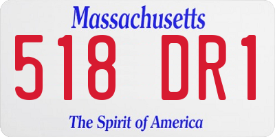 MA license plate 518DR1