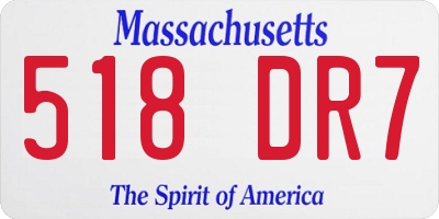 MA license plate 518DR7