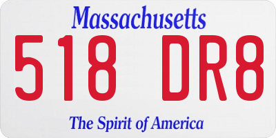 MA license plate 518DR8