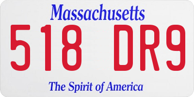 MA license plate 518DR9