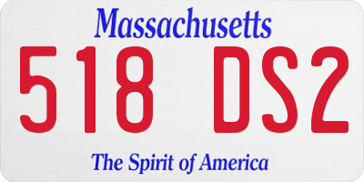 MA license plate 518DS2