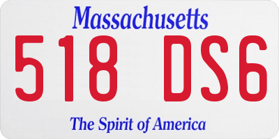 MA license plate 518DS6