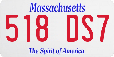 MA license plate 518DS7