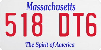 MA license plate 518DT6