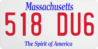 MA license plate 518DU6