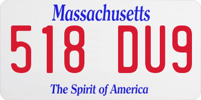 MA license plate 518DU9