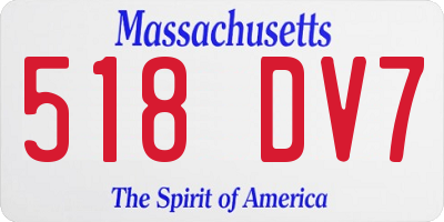 MA license plate 518DV7