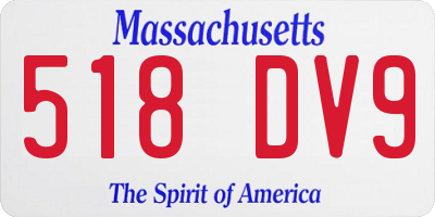 MA license plate 518DV9