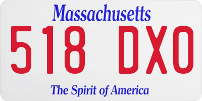 MA license plate 518DX0