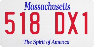 MA license plate 518DX1