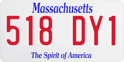 MA license plate 518DY1