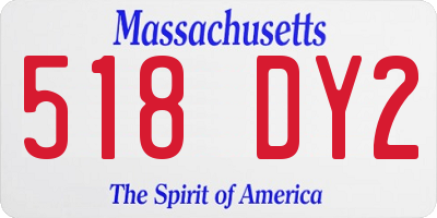 MA license plate 518DY2