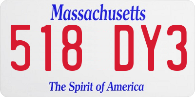 MA license plate 518DY3