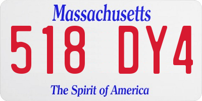 MA license plate 518DY4
