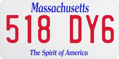 MA license plate 518DY6