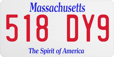 MA license plate 518DY9