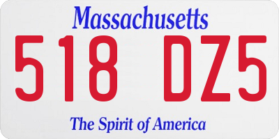 MA license plate 518DZ5