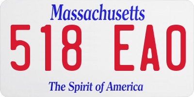 MA license plate 518EA0