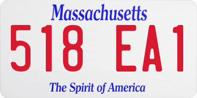 MA license plate 518EA1