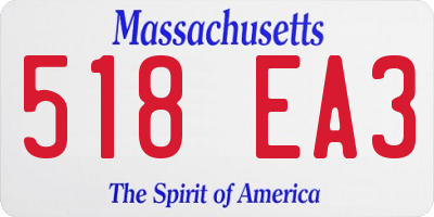 MA license plate 518EA3
