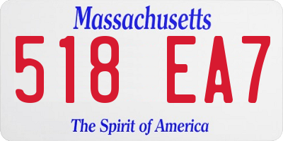 MA license plate 518EA7
