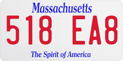 MA license plate 518EA8