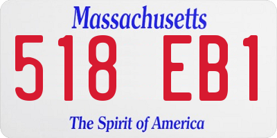 MA license plate 518EB1