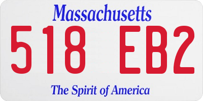 MA license plate 518EB2