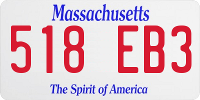MA license plate 518EB3